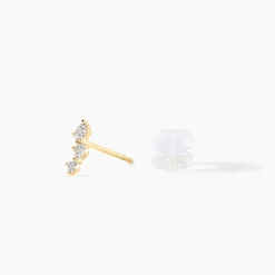 Boucles D'oreilles Puces Xene Or Jaune Diamant