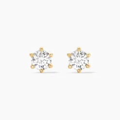 Boucles D'oreilles Puces Yléna Plaqué Or Jaune Oxyde De Zirconium