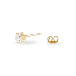 Boucles D'oreilles Puces Yléna Plaqué Or Jaune Oxyde De Zirconium