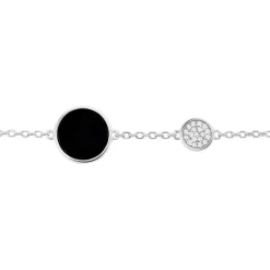 Bracelet Adonya Argent Blanc Céramique Et Oxyde De Zirconium