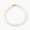 Bracelet Akoya Or Jaune Perle De Culture D'akoya