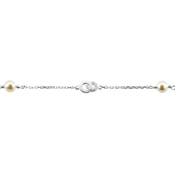Bracelet Anilie Argent Blanc Perle D'imitation Et Oxyde De Zirconium