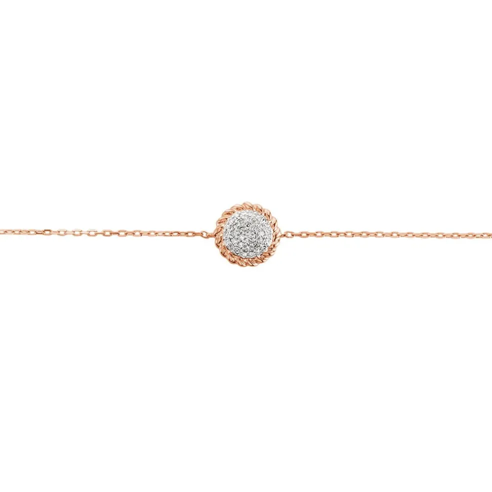 Bracelet Anne-laure Or Rose Diamant
