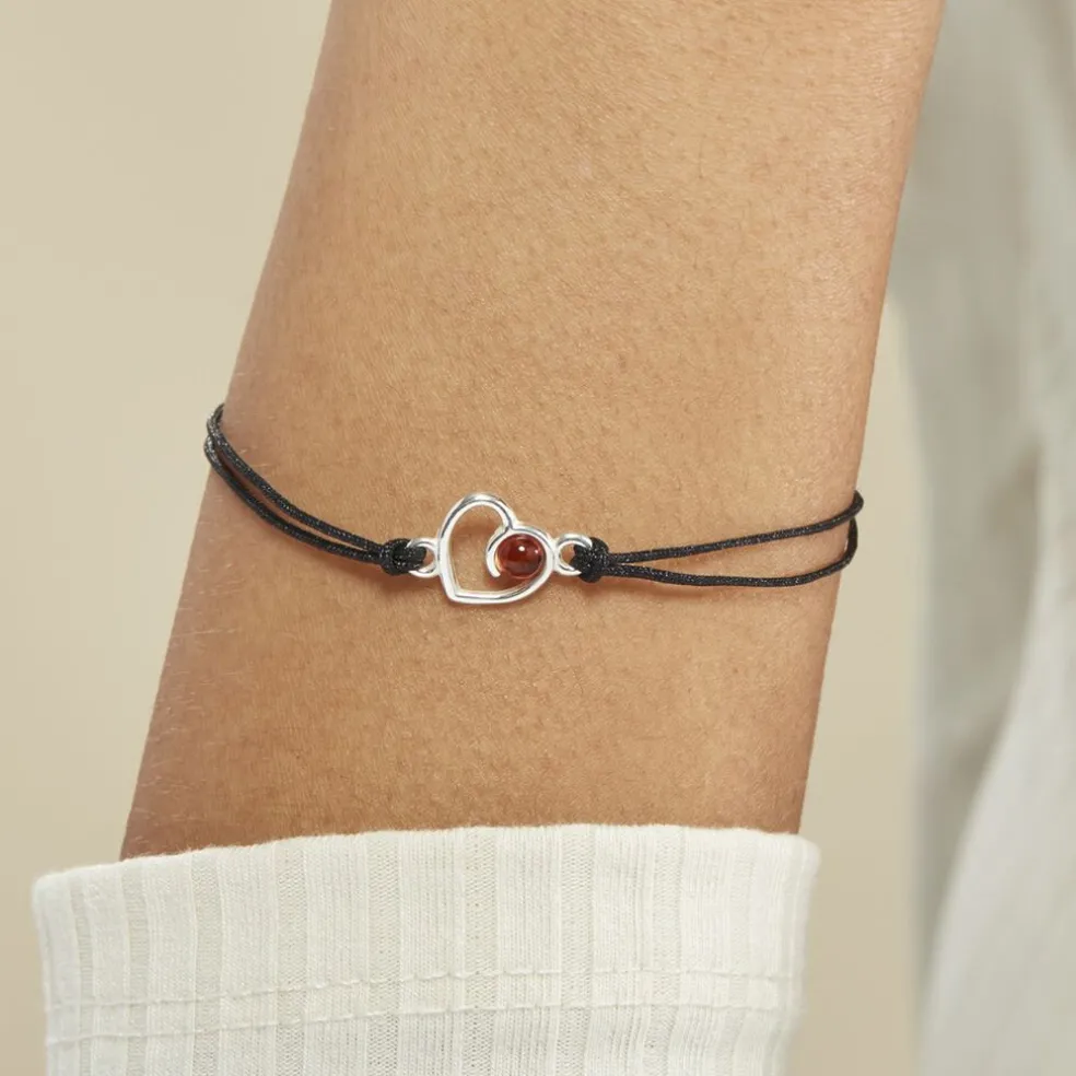 Bracelet Argent Blanc Mialy Ambre