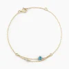 Bracelet Beauté Bleutée Or Jaune Topaze Oxyde De Zirconium