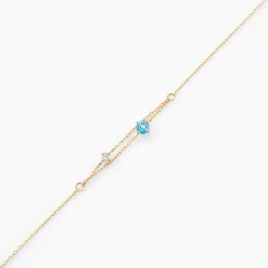 Bracelet Beauté Bleutée Or Jaune Topaze Oxyde De Zirconium
