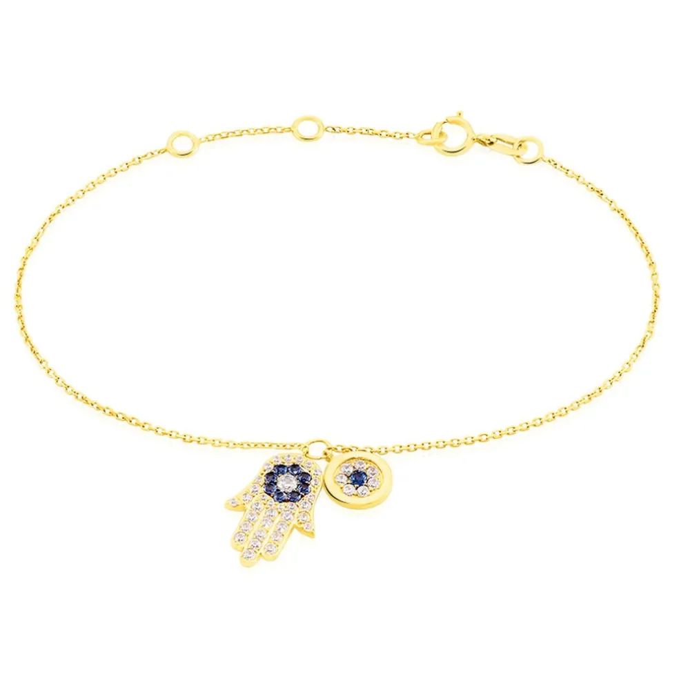 Bracelet Belkiz Or Jaune Oxyde De Zirconium