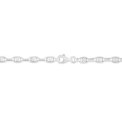 Bracelet Cameo Maille Alternee 1/3 Or Blanc