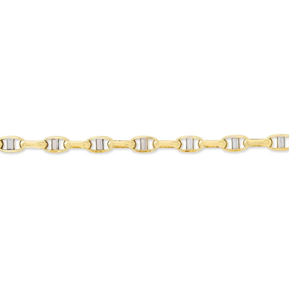 Bracelet Carlo Or Bicolore Maille Marine Ronde