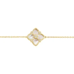 Bracelet Cassian Plaque Or Doré Nacre Oxyde De Zirconium