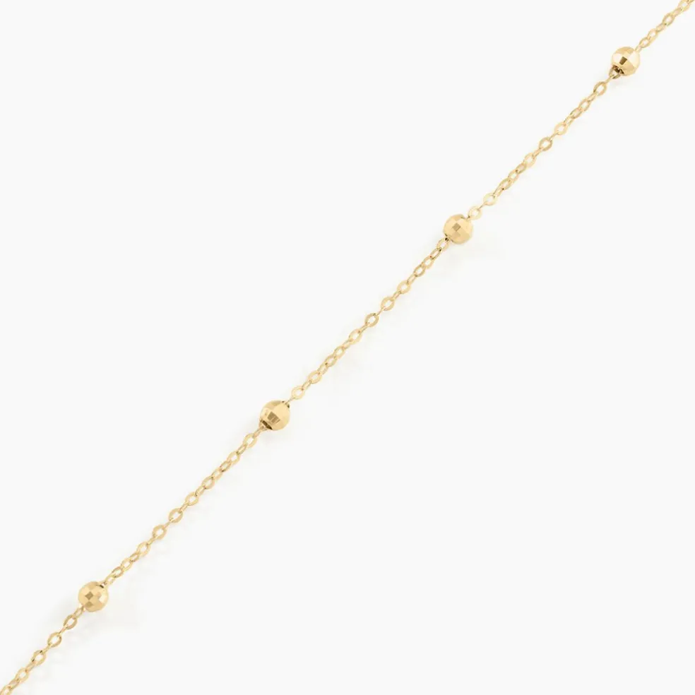 Bracelet Chaine Boules Alternees Or Jaune