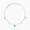 Bracelet Clova Argent Blanc Oxyde De Zirconium Pierre De Synthese