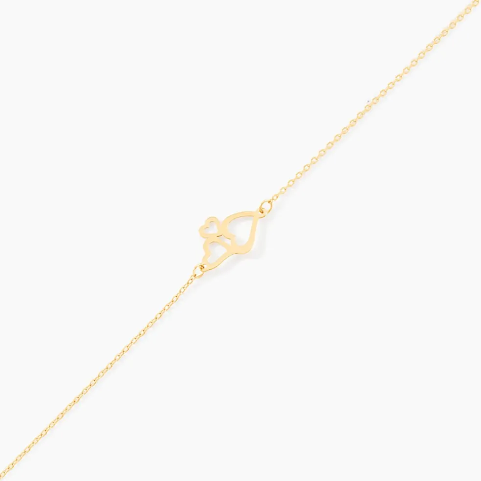 Bracelet Corazones Or Jaune