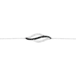 Bracelet Courbes Or Blanc Diamant