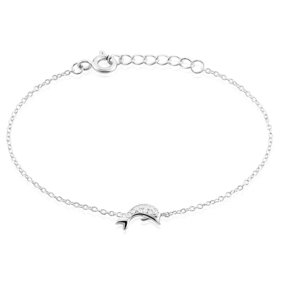 Bracelet Court Argent Blanc Giullia Oxyde De Zirconium