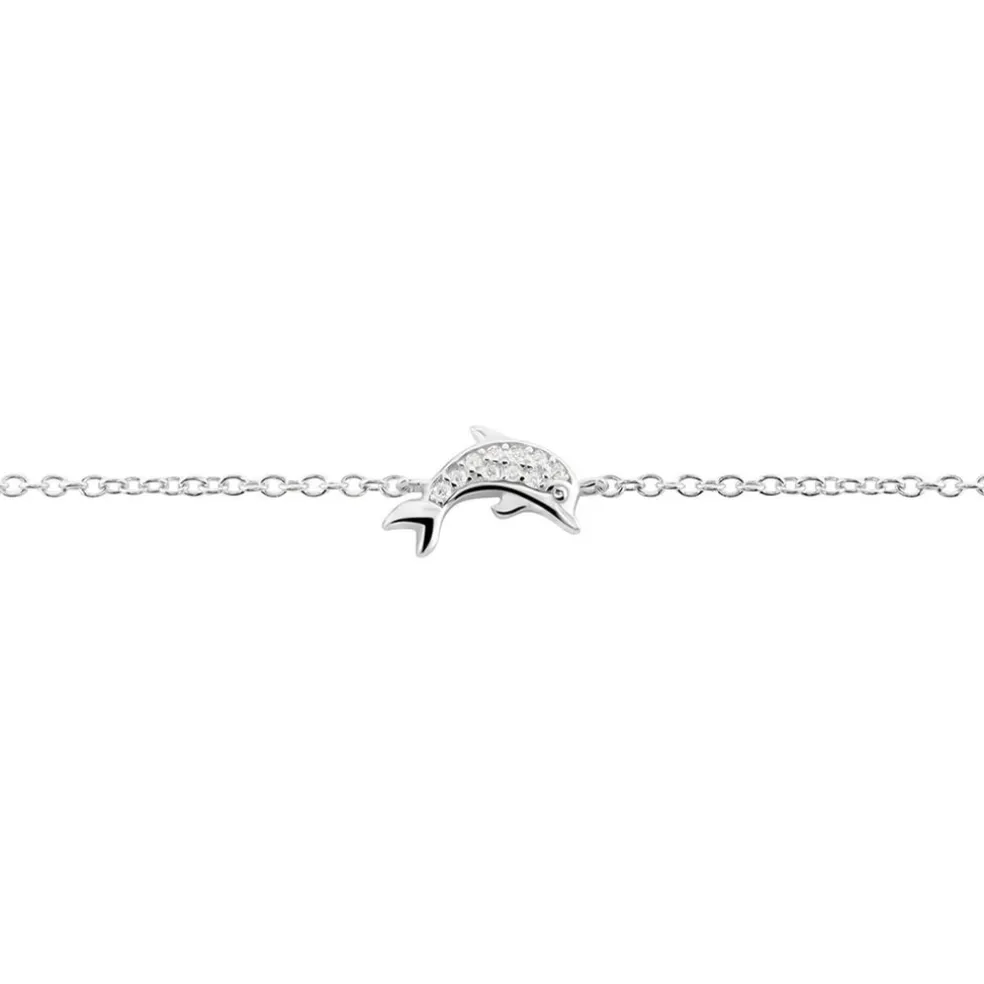 Bracelet Court Argent Blanc Giullia Oxyde De Zirconium