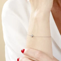 Bracelet Court Argent Blanc Laureano Oxyde De Zirconium
