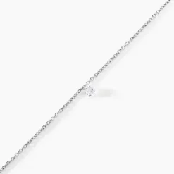 Bracelet Court Argent Blanc Constantin Oxyde De Zirconium