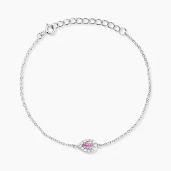Bracelet Court Argent Blanc Tania Oxyde De Zirconium