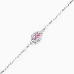 Bracelet Court Argent Blanc Tania Oxyde De Zirconium