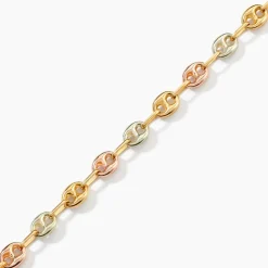 Bracelet Dami Maille Grain De Café Or Tricolore