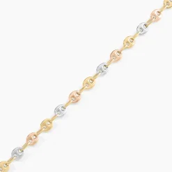 Bracelet Dami Maille Grain De Café Or Tricolore