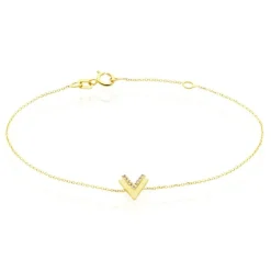 Bracelet Dao Or Jaune Oxyde De Zirconium