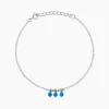 Bracelet Della Argent Blanc Turquoise