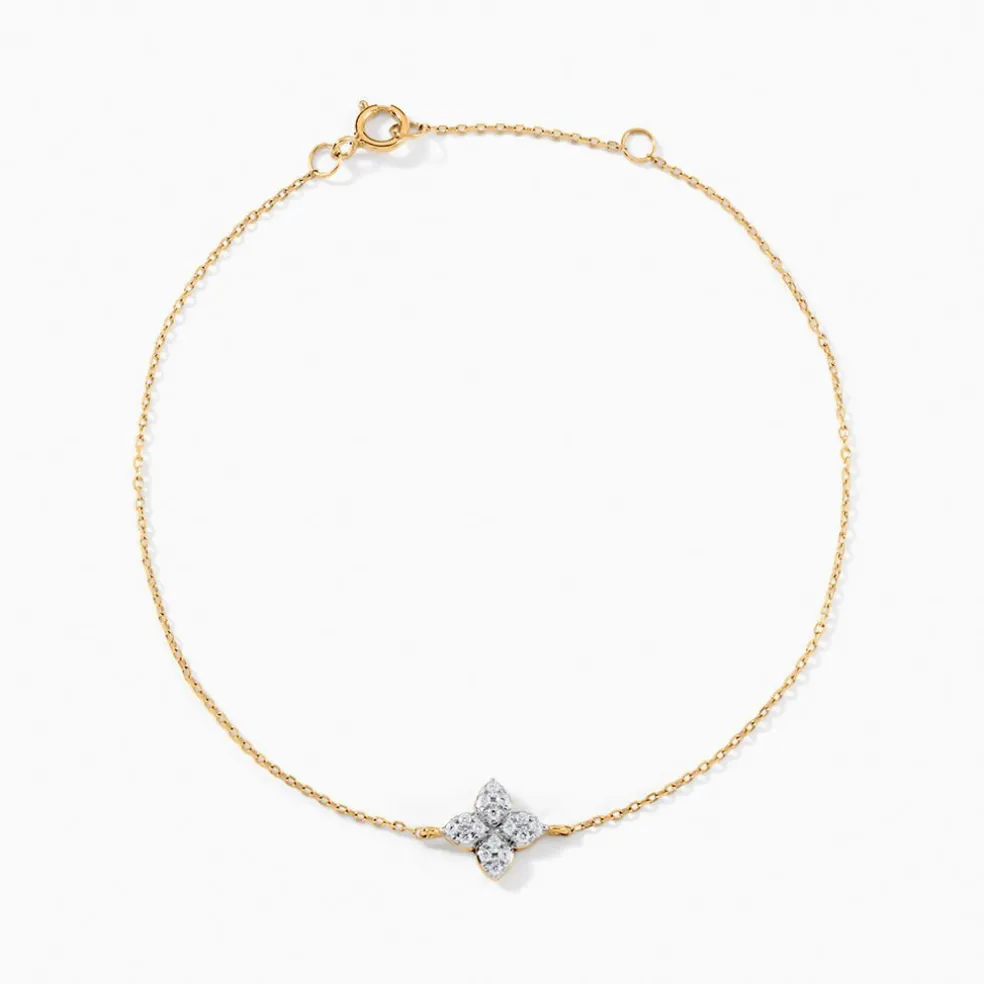 Bracelet Eclosion Precieuse Or Jaune Oxyde De Zirconium