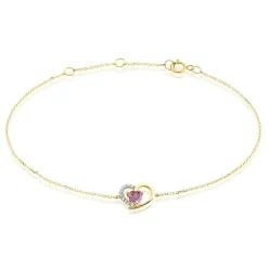 Bracelet Eliana Or Jaune Améthyste Oxyde De Zirconium