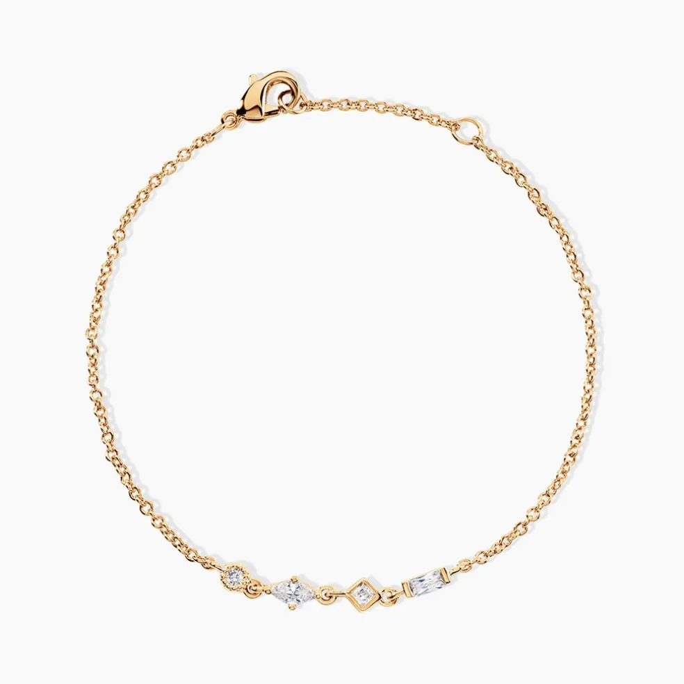 Bracelet Estela Plaque Or Jaune Oxyde De Zirconium