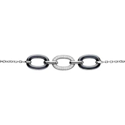 Bracelet Eulalie Argent Blanc Céramique Et Oxyde De Zirconium