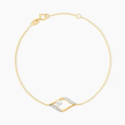 Bracelet Eye Or Jaune Oxyde De Zirconium