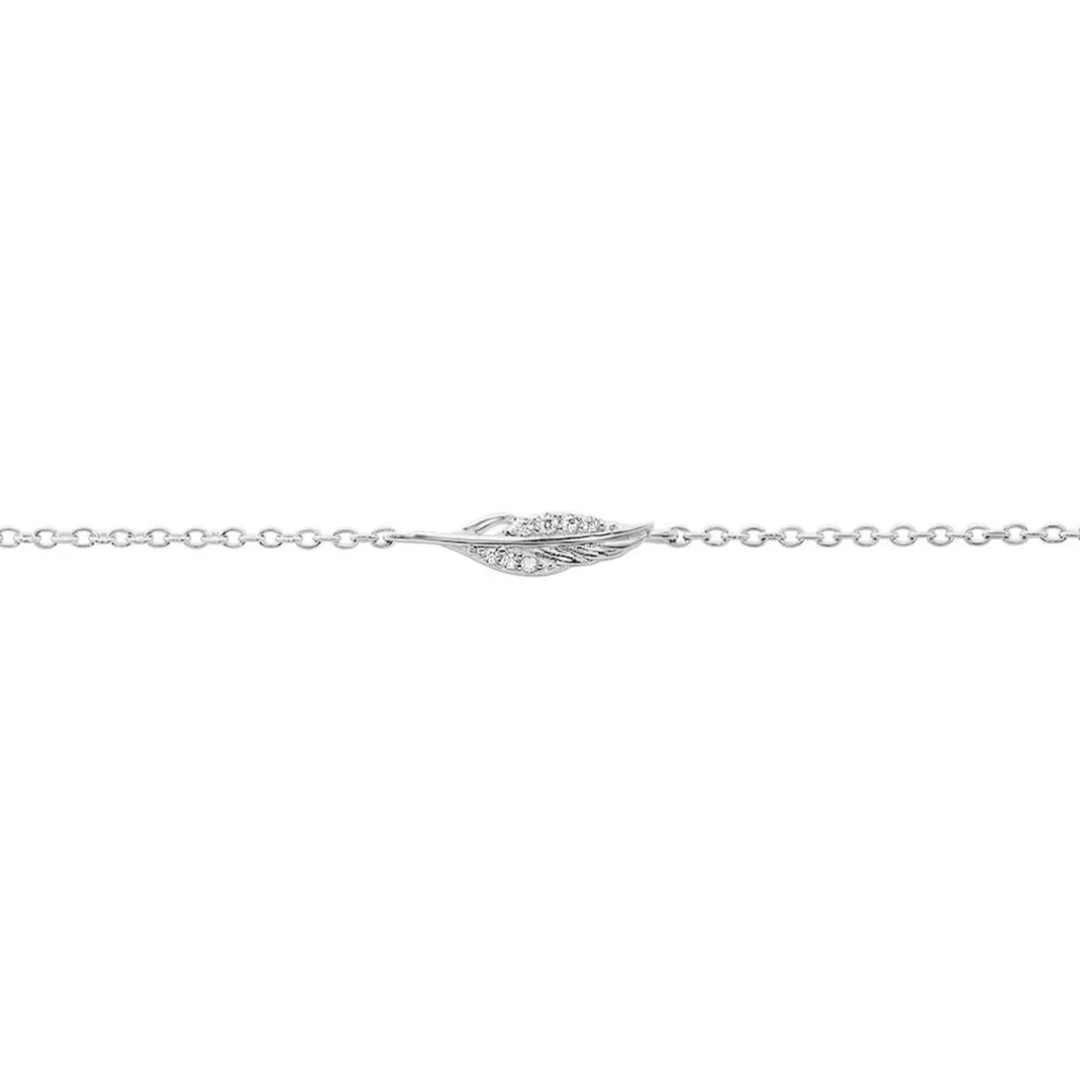 Bracelet Feath Argent Blanc Oxyde De Zirconium