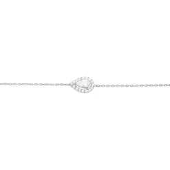 Bracelet Hildana Or Blanc Oxyde De Zirconium