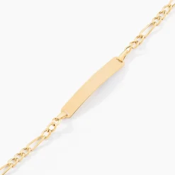 Bracelet Identité Bartolomee Maille Alternee 1/3 Or Jaune