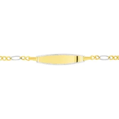 Bracelet Identité Bartolomee Maille Alternee 1/3 Or Bicolore