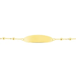 Bracelet Identité Evelina Maille Boule Or Jaune