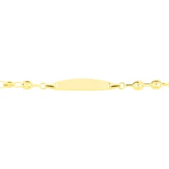Bracelet Identité Evin Maille Grain De Cafe Or Jaune