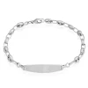 Bracelet Identité Evin Maille Grain De Cafe Or Blanc