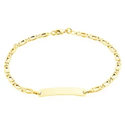 Bracelet Identité Fanelia Maille Marine Or Jaune