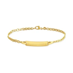 Bracelet Identité Fanelia Maille Marine Or Jaune