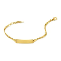 Bracelet Identité Fanelia Maille Marine Or Jaune