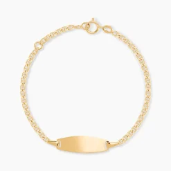 Bracelet Identité Fanelia Maille Marine Or Jaune