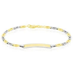 Bracelet Identité Fanelia Maille Marine Or Bicolore