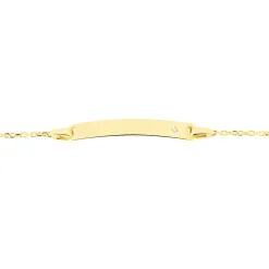 Bracelet Identité Gaspardine Maille Forçat Or Jaune Oxyde De Zirconium