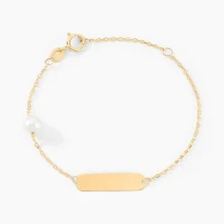 Bracelet Identité Helee Or Jaune Perle De Culture