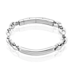 Bracelet Identitée Zion Acier Blanc
