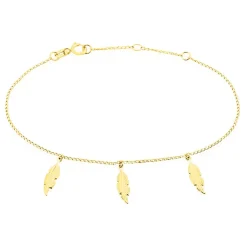 Bracelet Indian Nature Feuilles Or Jaune