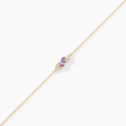 Bracelet Jardin Secret Or Jaune Améthyste Oxyde De Zirconium